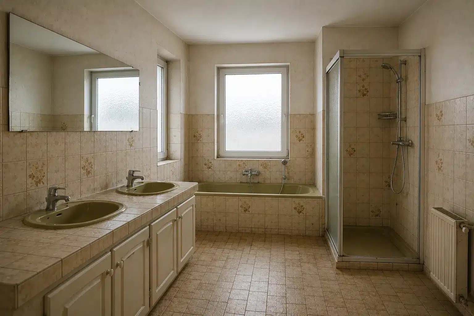 Badezimmer vor Kernsanierung